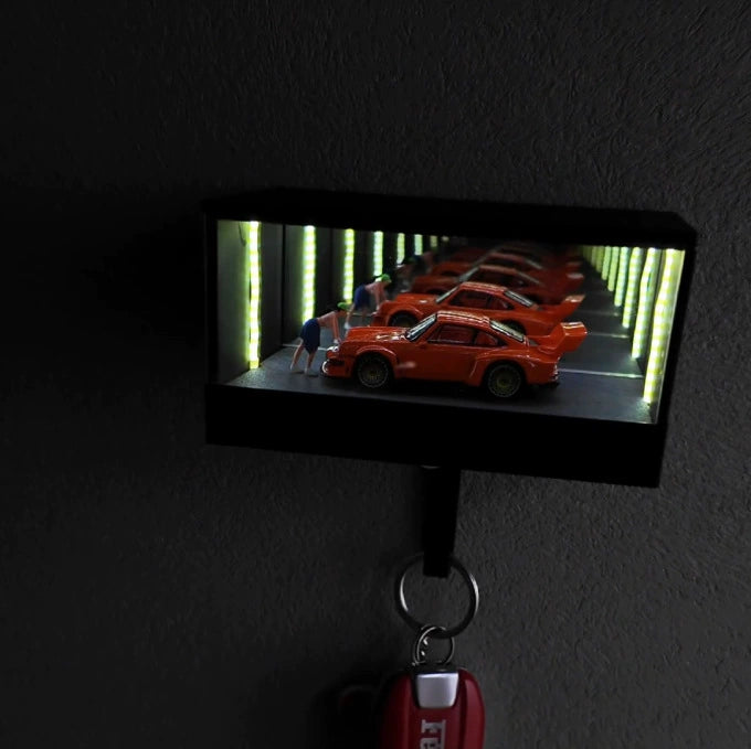Infinity LED Garage Key Holder Depth Mirror Garage Key Rack