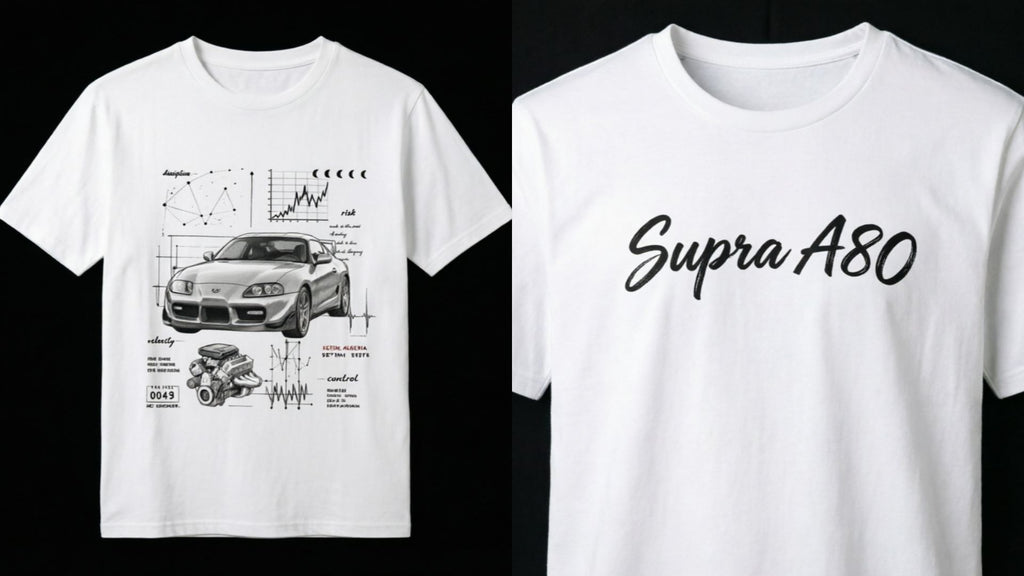 Toyota Supra A80 Blueprint T-Shirt / Hoodie - 2JZ-GTE Engine Sketch
