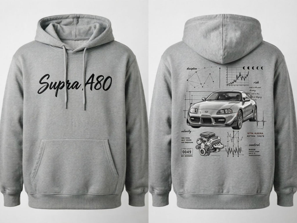 Toyota Supra A80 Blueprint T-Shirt / Hoodie - 2JZ-GTE Engine Sketch
